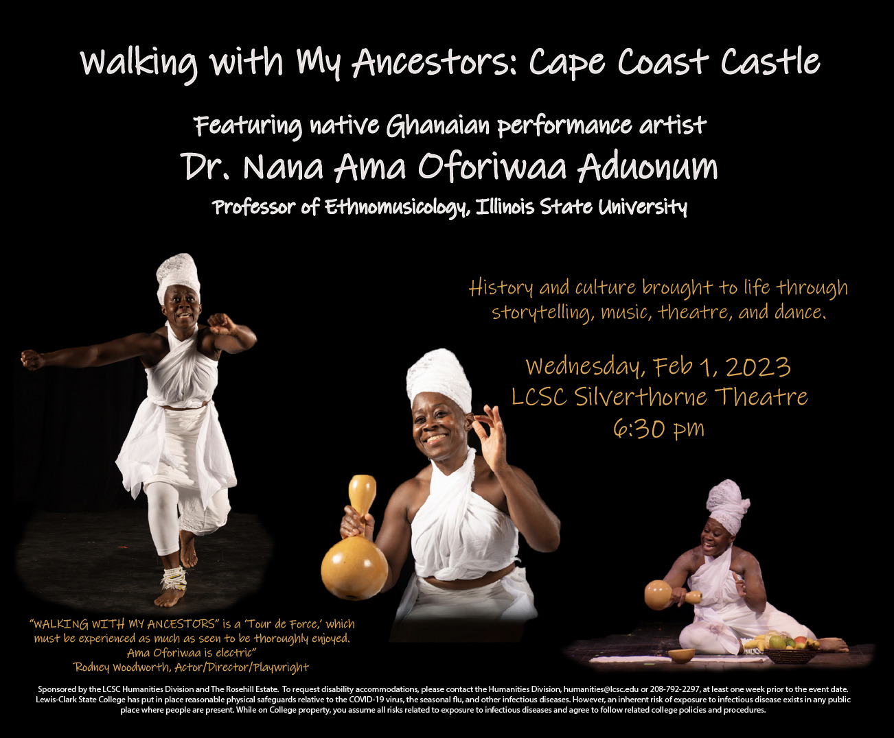 Poster advertising Aduonum's visit