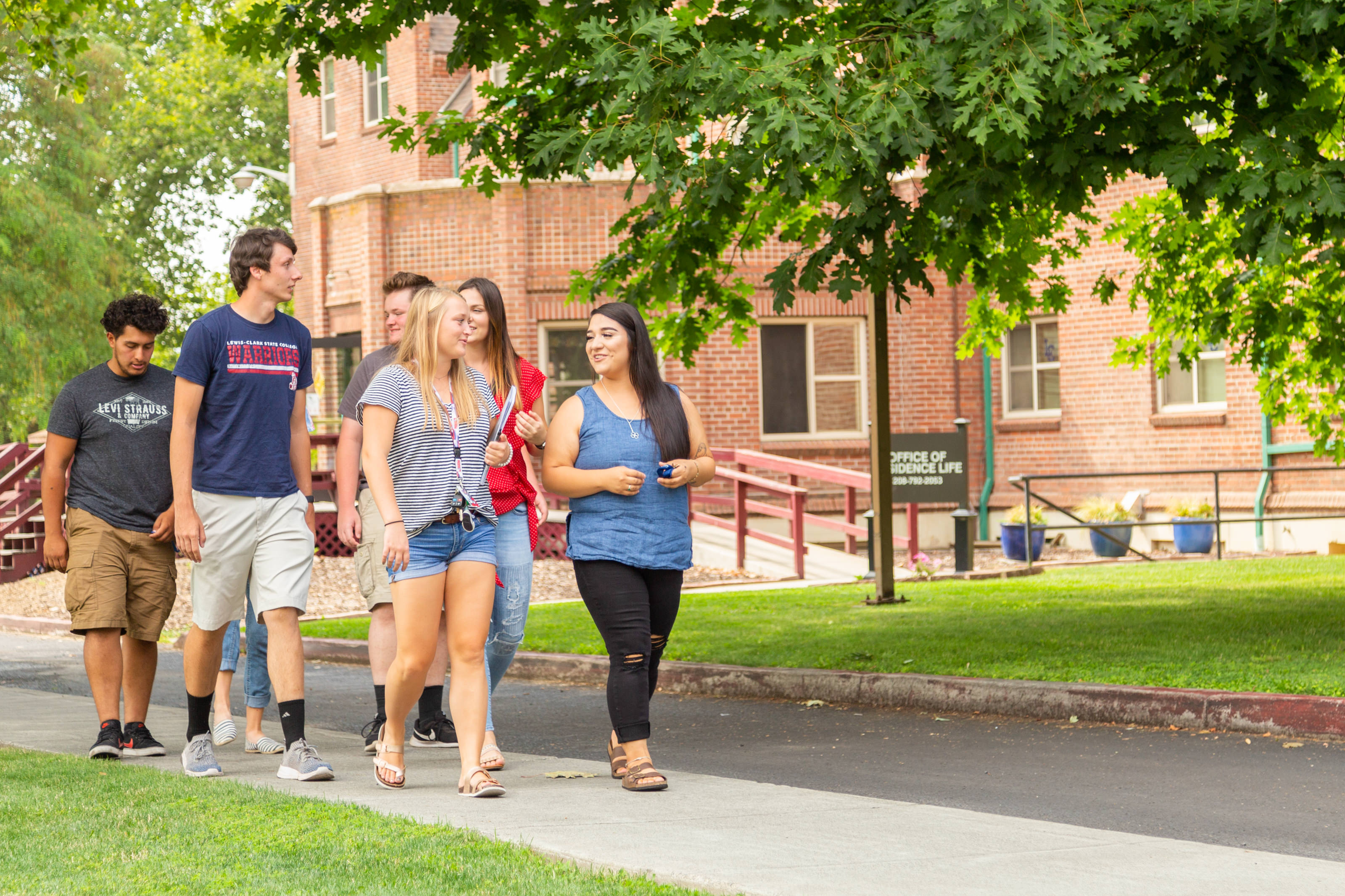Students walking on campus