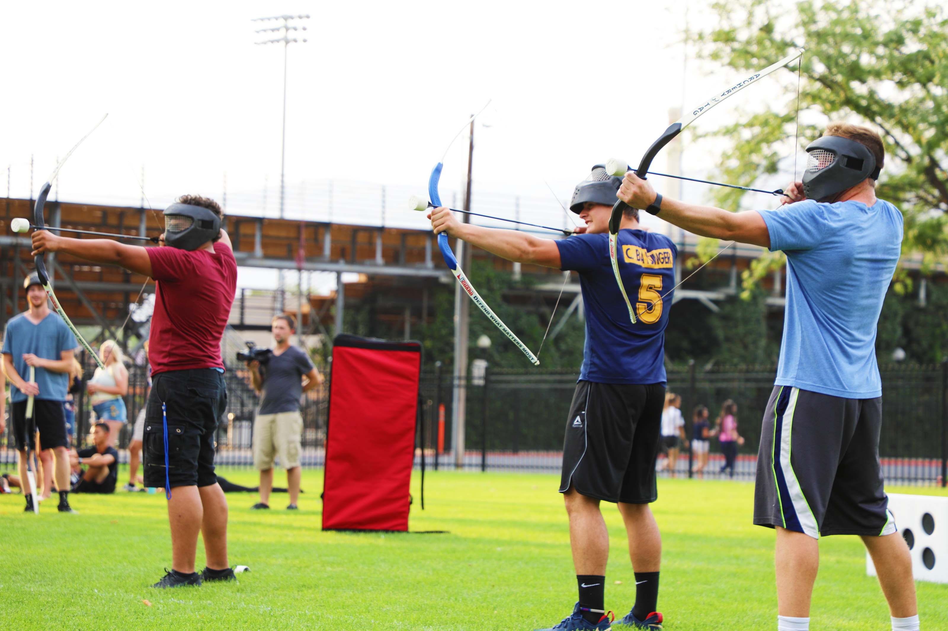 Students involved in archery