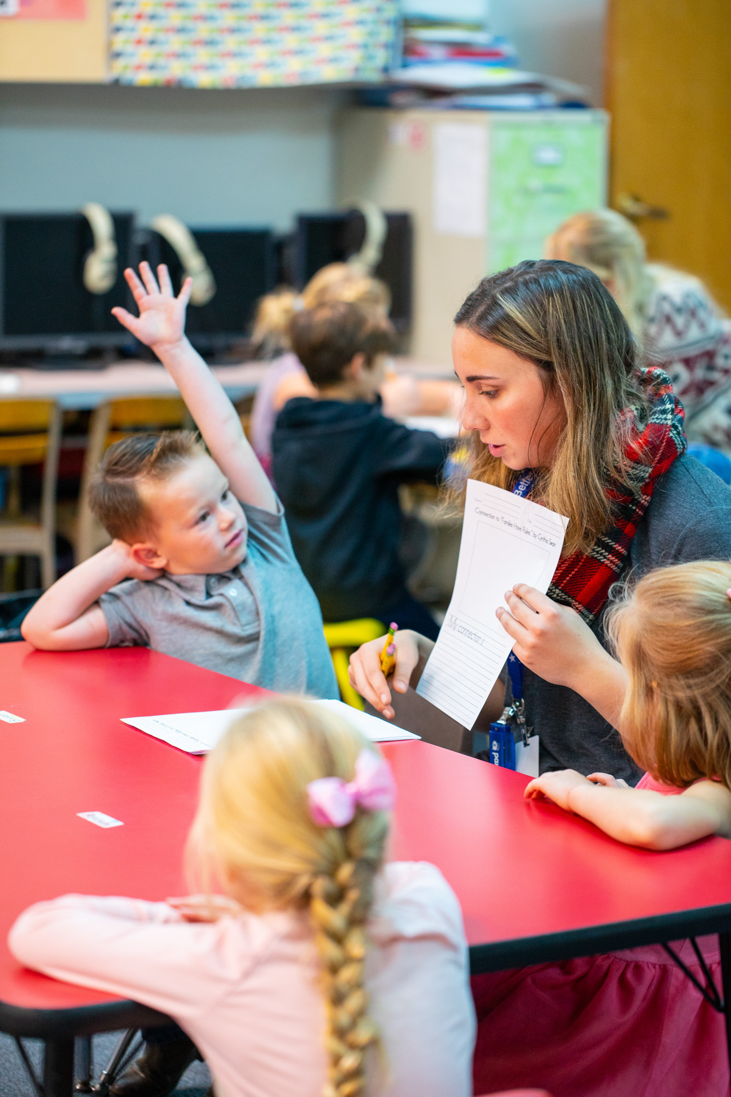 Student teacher in the classroom