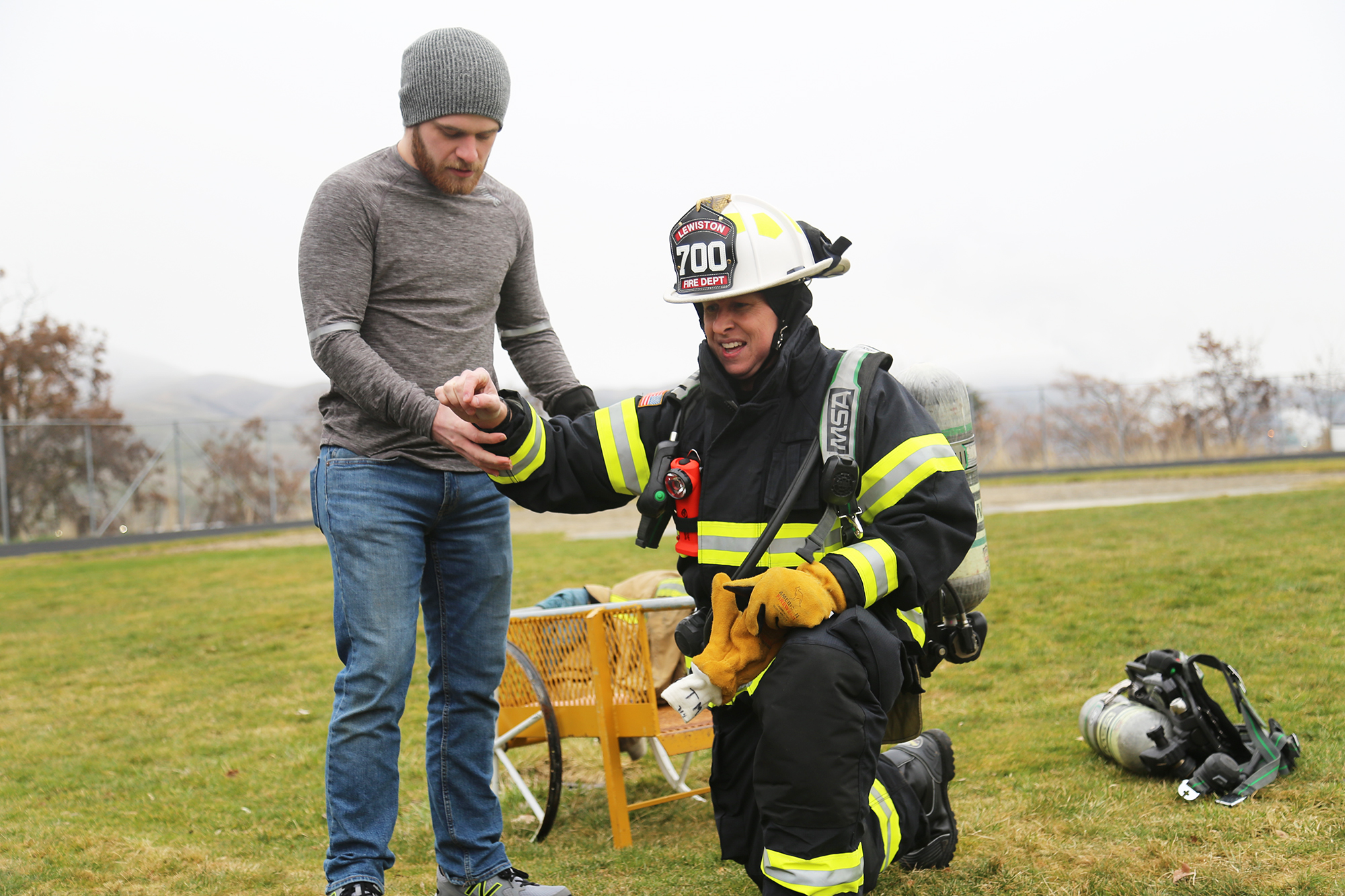 Lewiston firefighter after exercise test