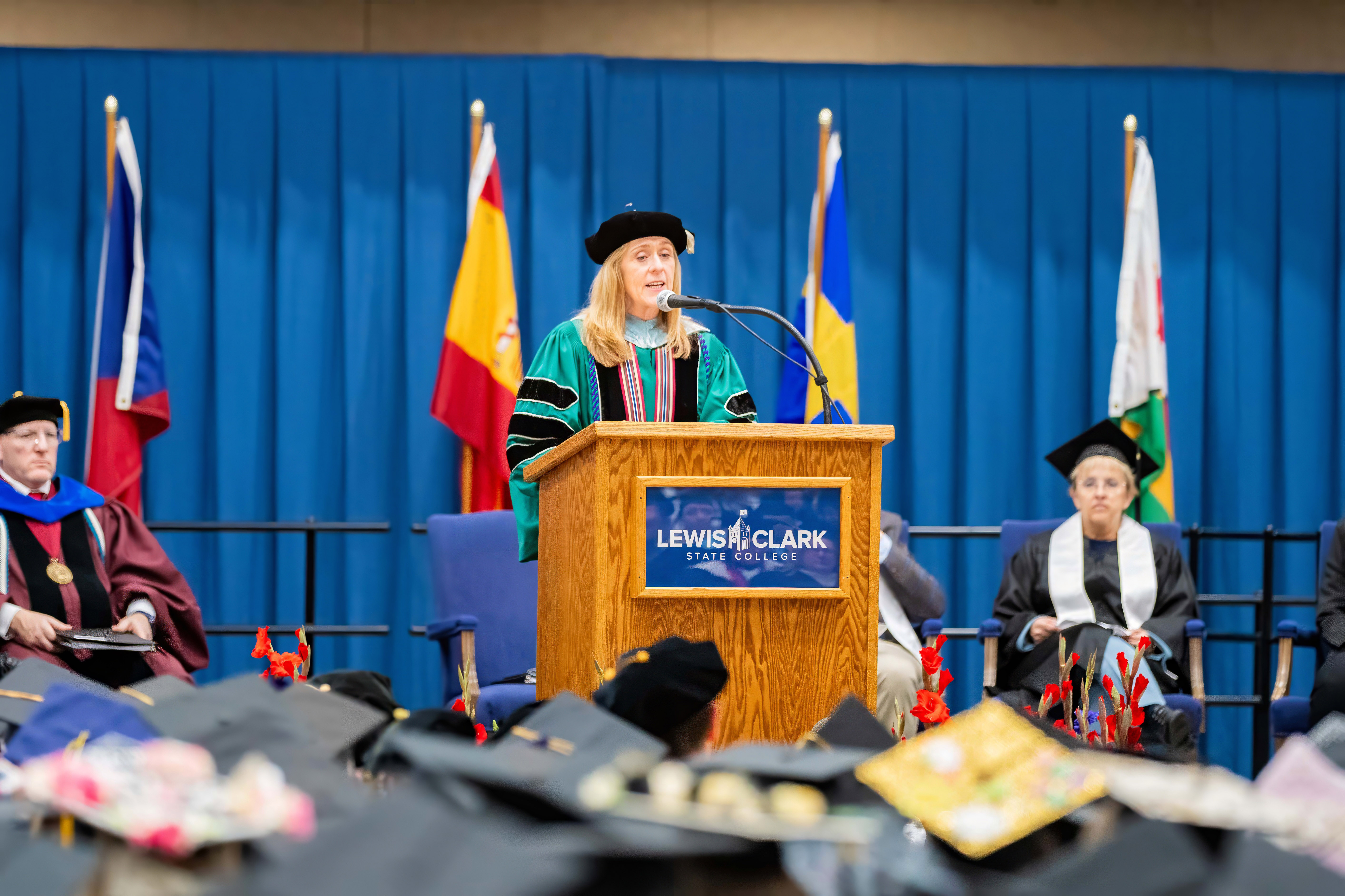 President Pemberton speaking at Commencement