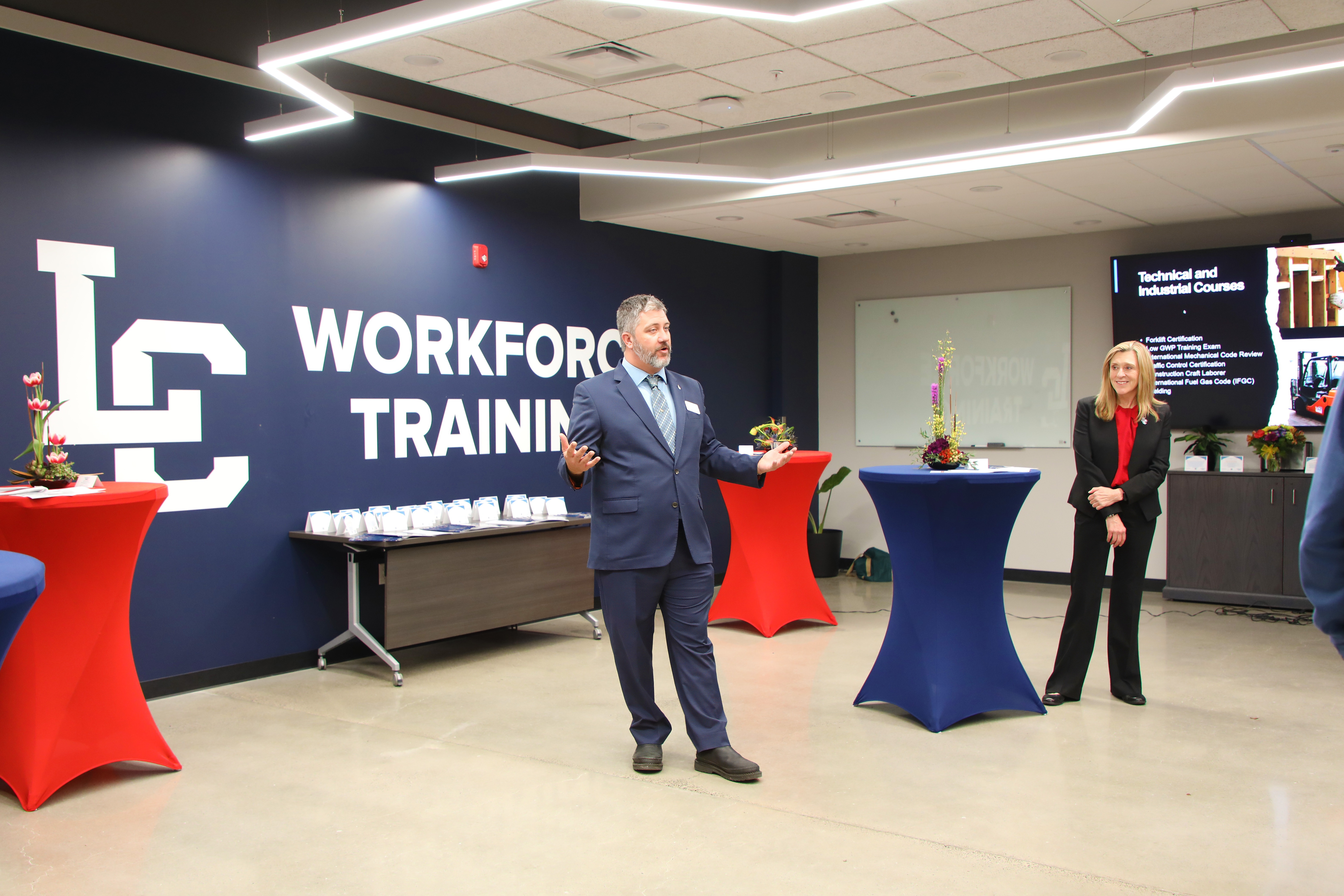Doug Cruthirds presents at the LC State Workforce Training center