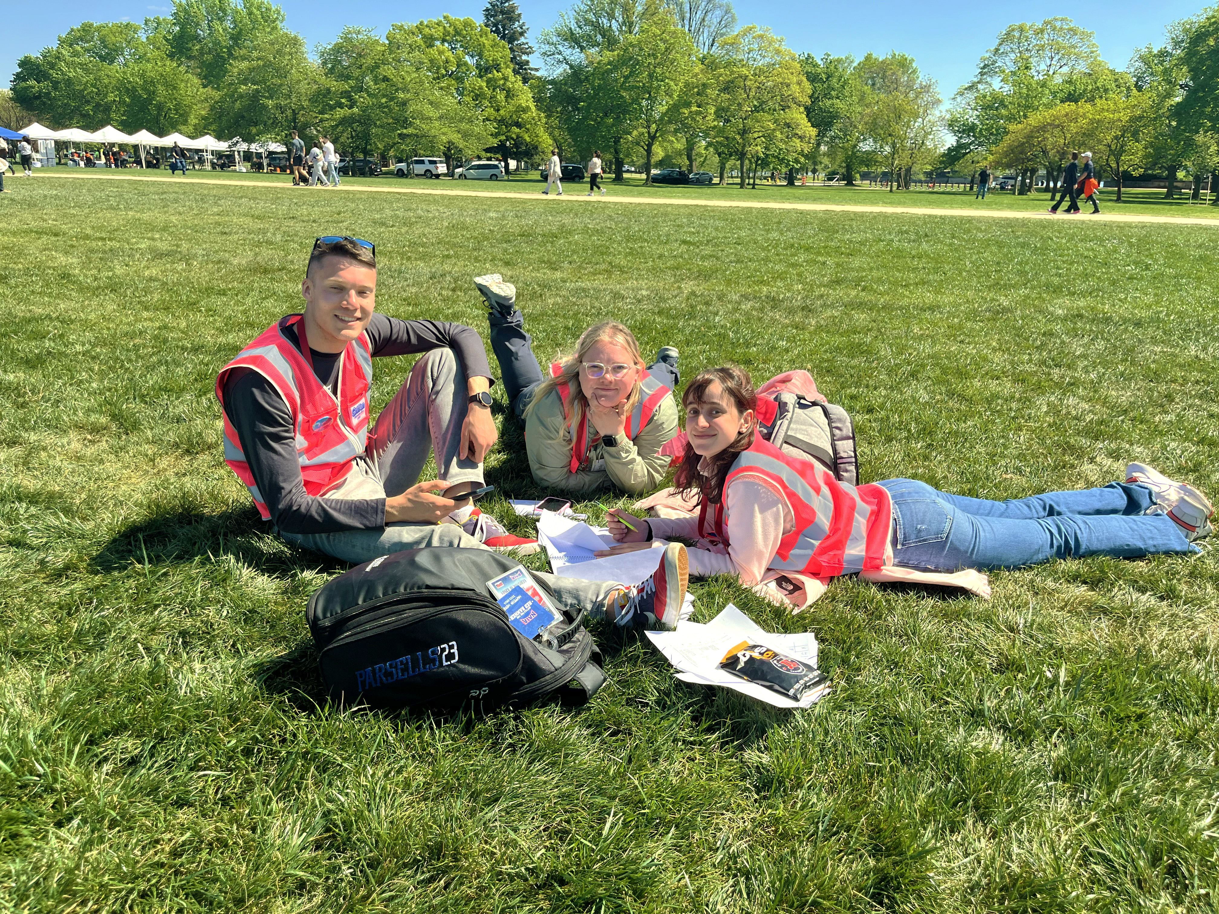 LC State engineering technology students posed in grass during NSPS Student Competition in Washington D.C.