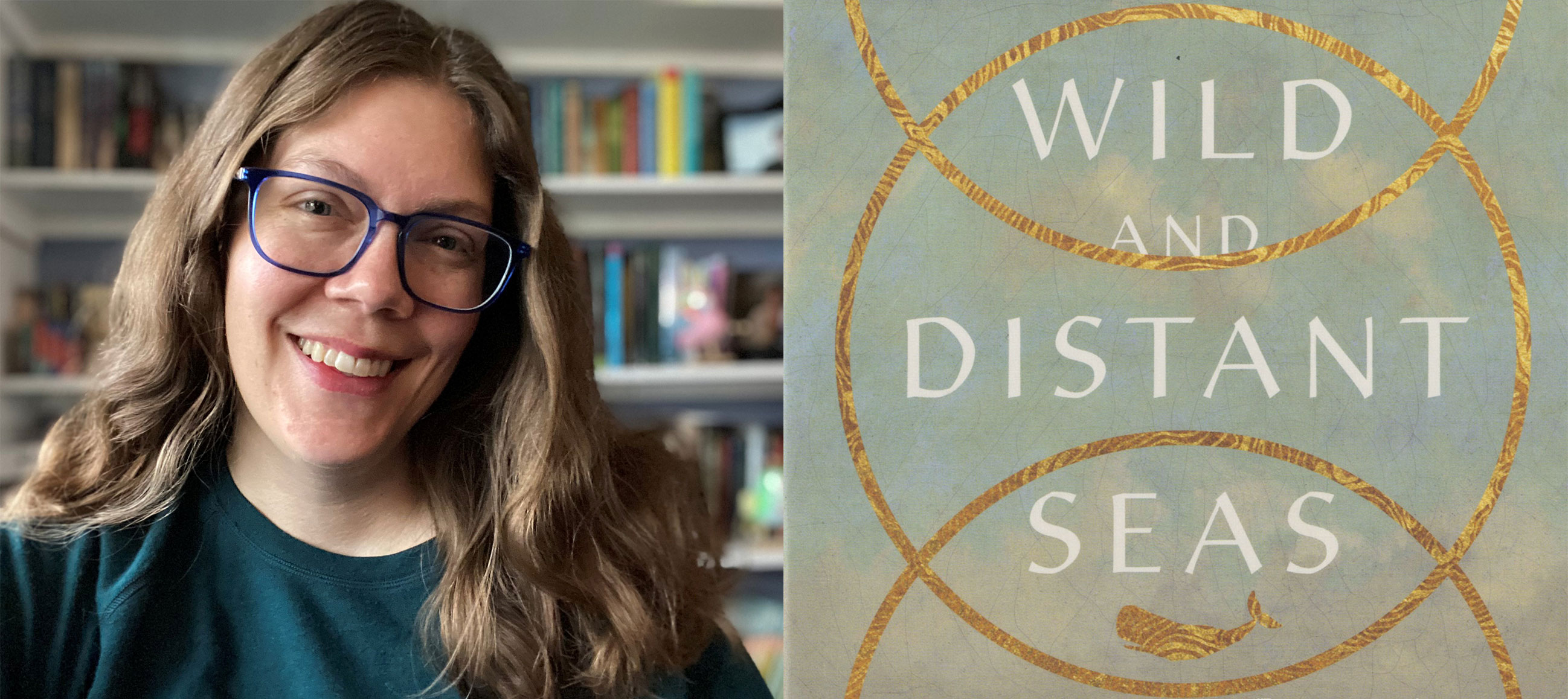 Tara Karr Roberts professional headshot with "Wild and Distant Seas" book cover