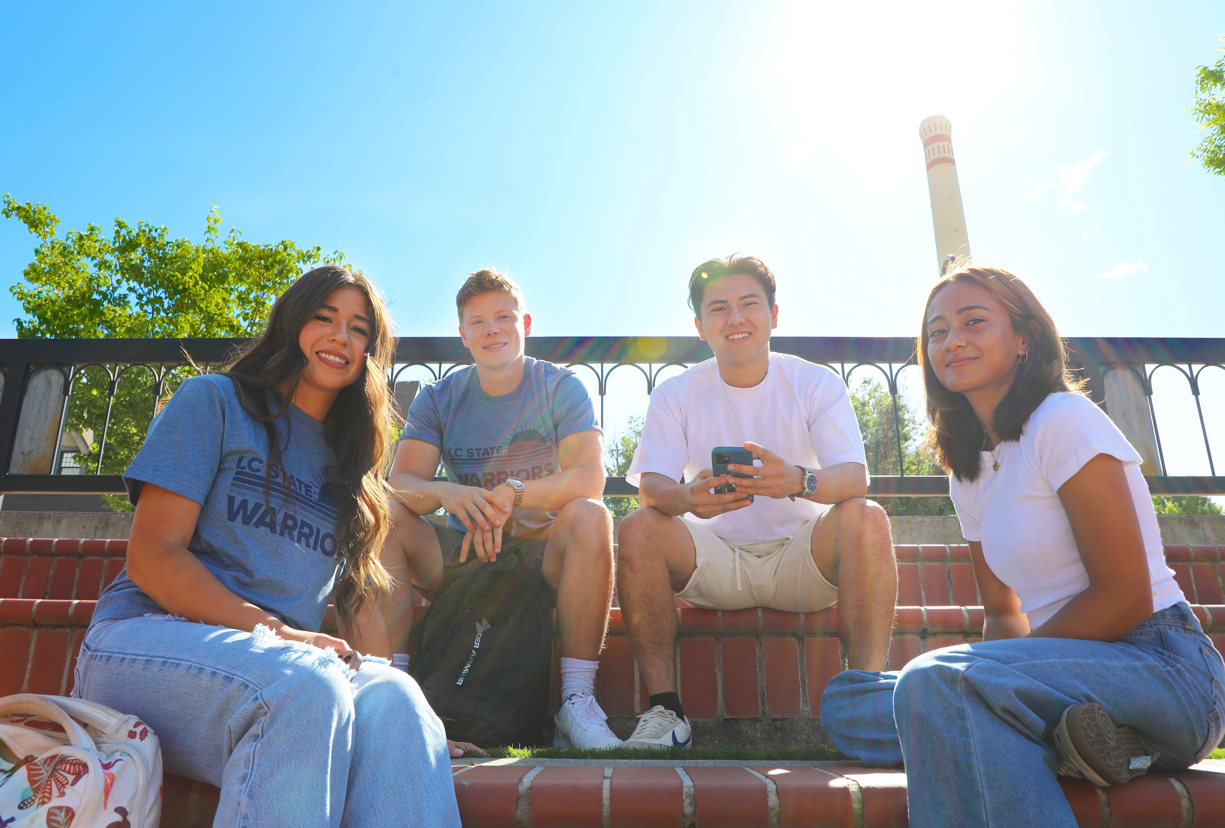Students sitting in amphitheater