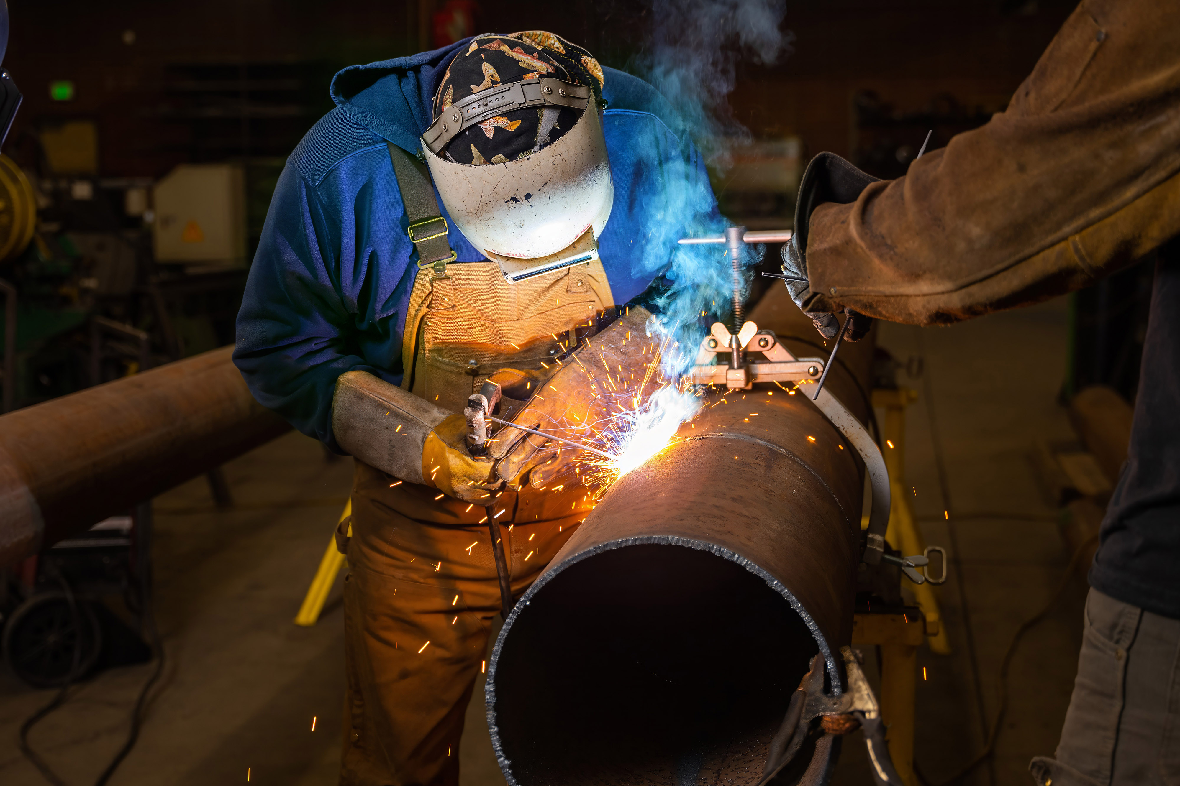 Student welding