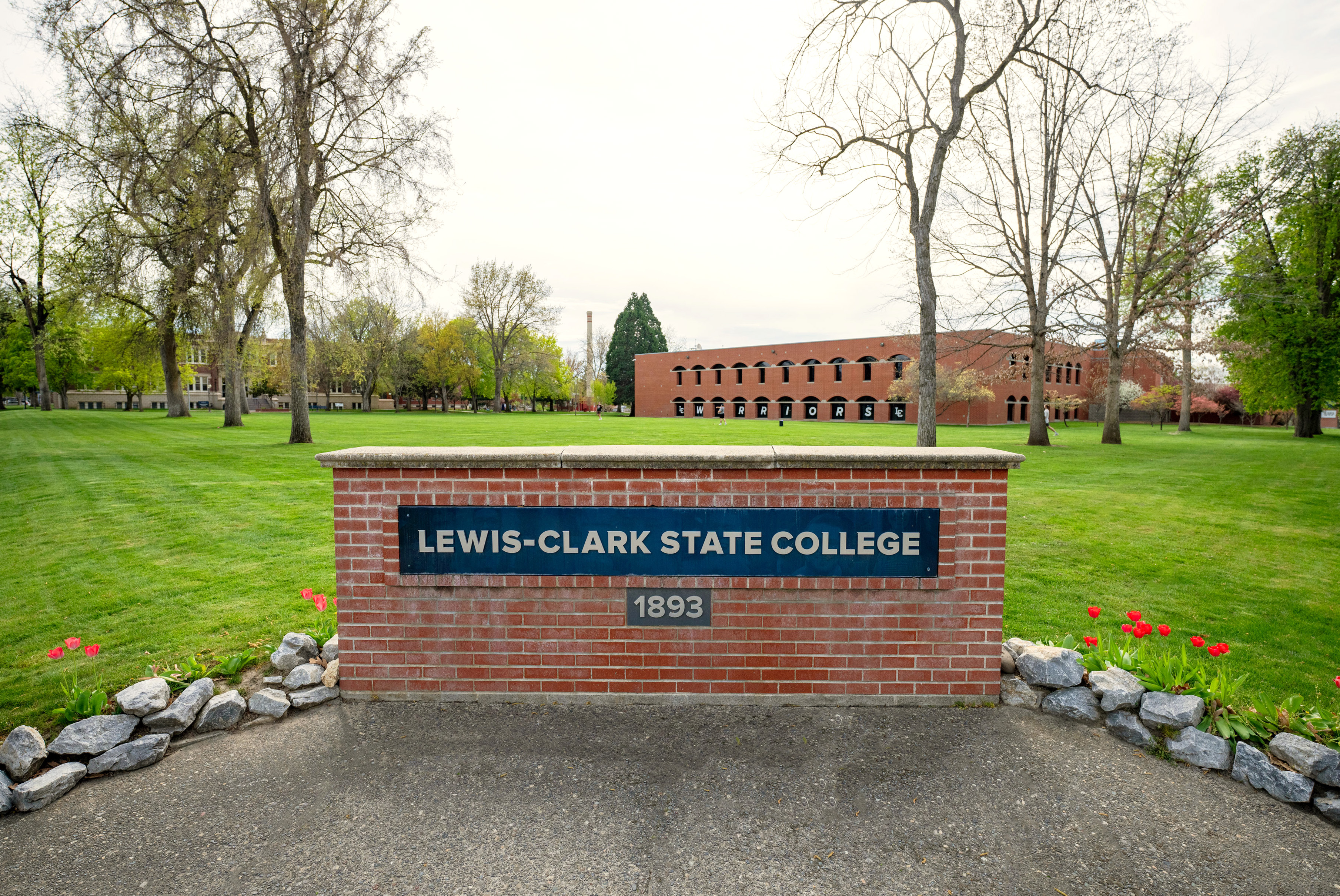 The Lewis-Clark State College welcome sign is pictured on the northeast corner of campus